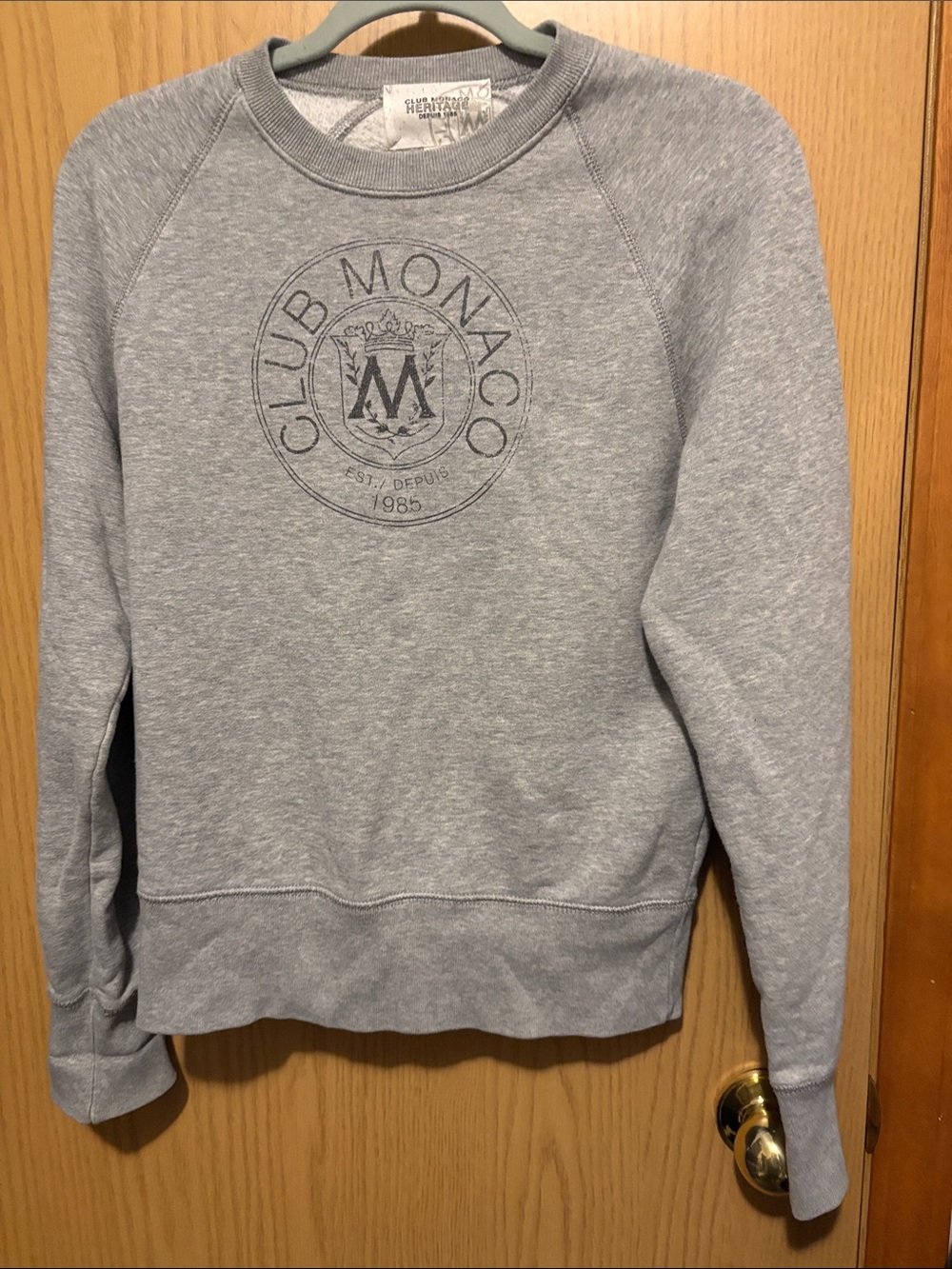 Club Monaco Gray Crewneck Sweatshirt with Logo